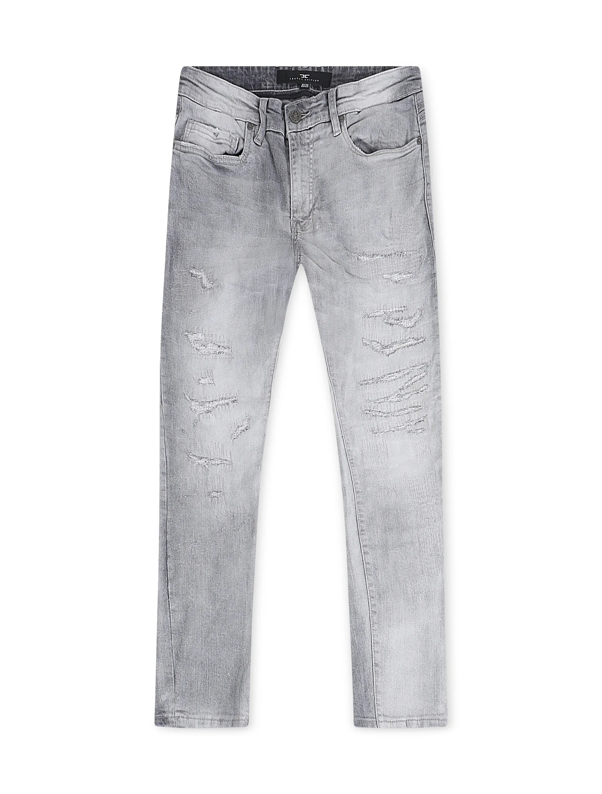 Jordan Craig  Rip and Repair Skinny Fit Jeans - Arctic Grey